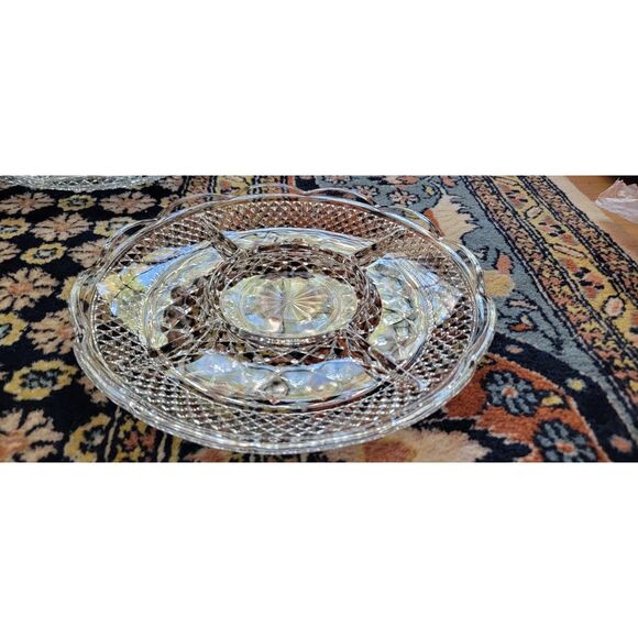 Anchor Hocking 11" Wexford glass 5 Section Relish Veggie Snack Serving Platter - Picture 3 of 16
